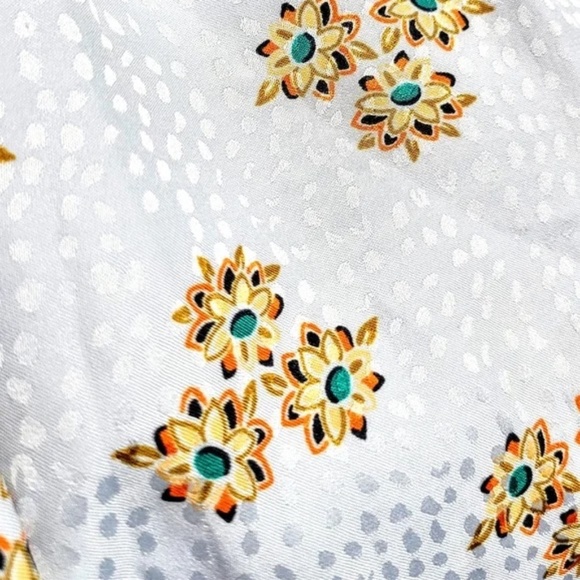 Ann Taylor Factory Dress Pastel Light Blue Floral Ruffles Flowey Sleeveless Sz L - Picture 12 of 15